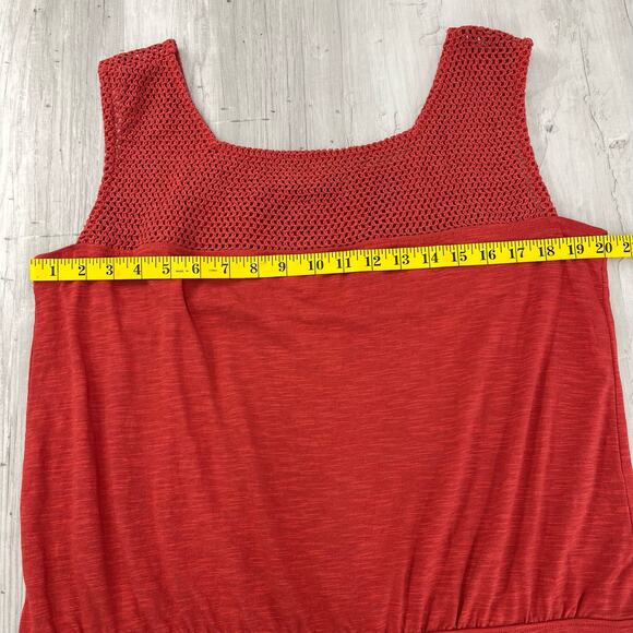 Prana Abbott Pass Ginger Flower Crocheted Lace Soft Knit Tank Top Large - Picture 5 of 6